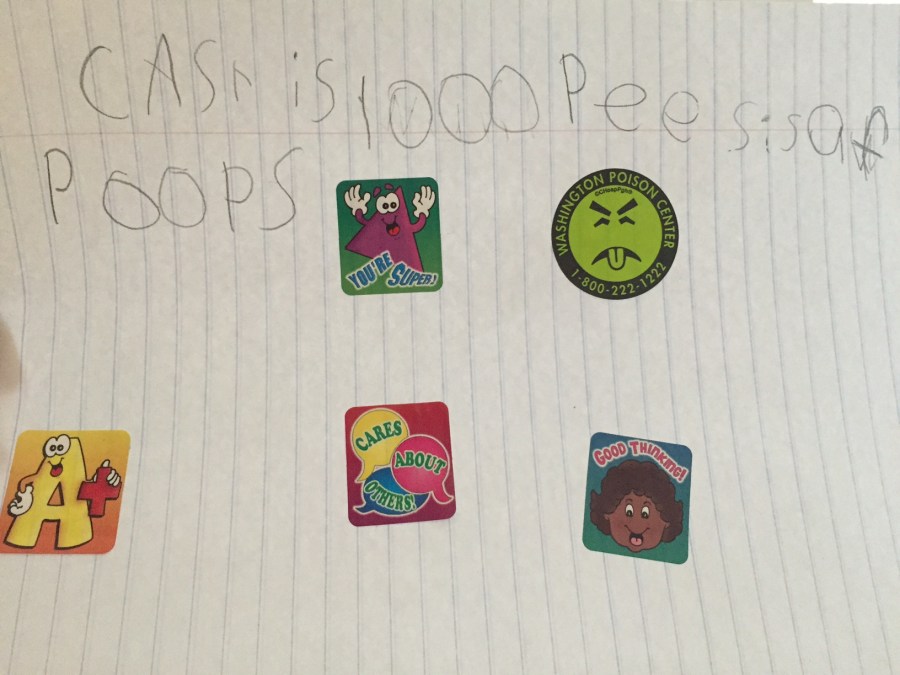 It says "Cancer is 1,000 pieces of poops."